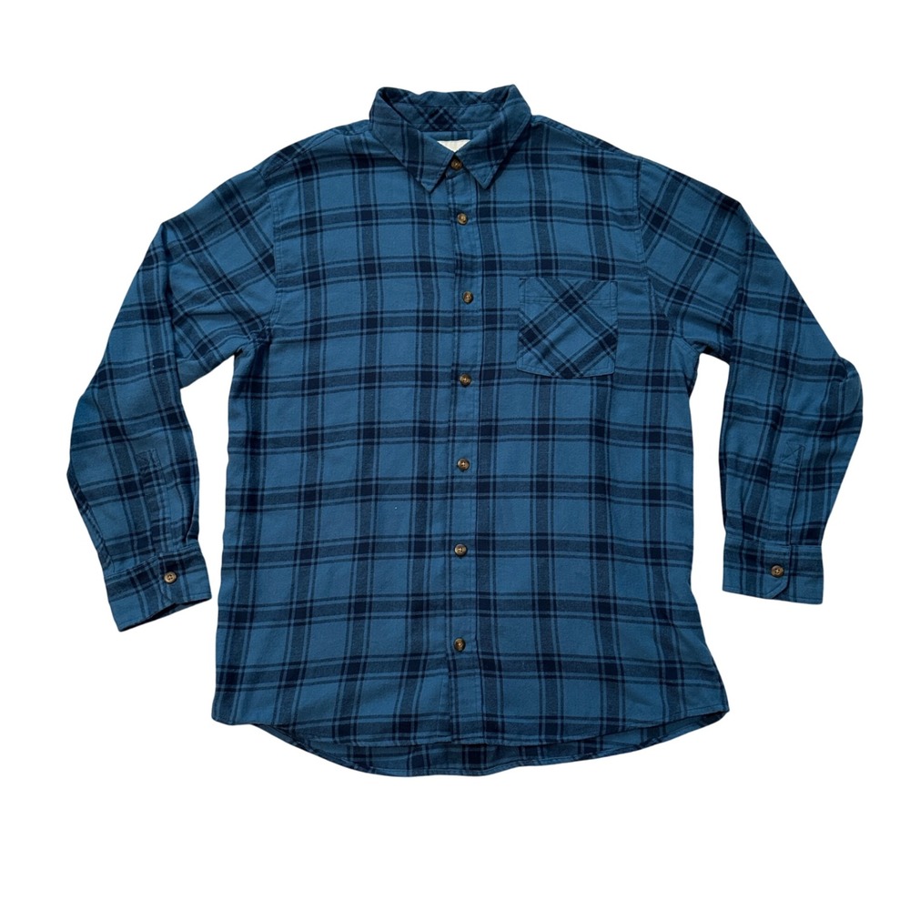 Northeast Outfitters Mens XL Blue Plaid Flannel Long Sleeve Button‎ Up Shirt